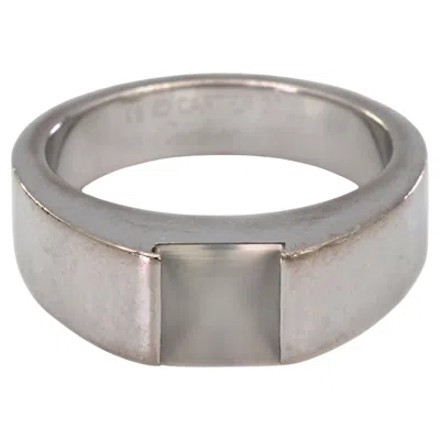 Pre-owned Cartier Vintage 18k 750 White Gold Original Authentic  Tank Moonstone Ring