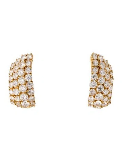 Pre-owned Cartier Vintage 18k 9.19ctw Diamond Clip-on Earrings In Multi