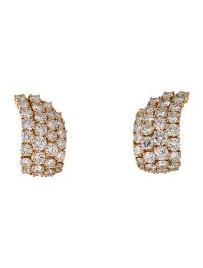 Pre-owned Cartier Vintage 18k 9.45ctw Diamond Clip-on Earrings In Multi