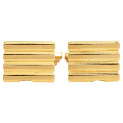 Pre-owned Cartier Vintage 18k Yellow Gold Geometric Cufflinks