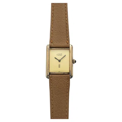 Pre-owned Cartier Vintage 1970s  Tank Must Vermeil Lemon Dial Manual 23mm In Multi