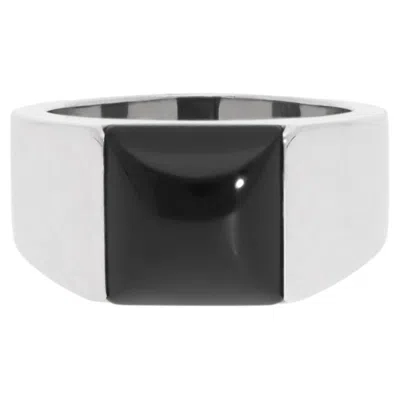 Pre-owned Cartier Vintage 1998  Tank Onyx Ring Lm, Size 62 In Black