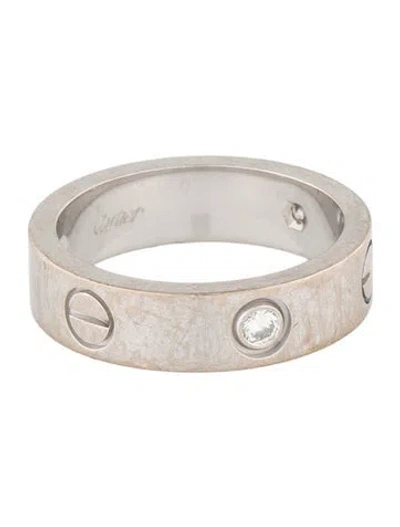 Pre-owned Cartier Vintage 3 Diamond Classic Love Ring In Multi