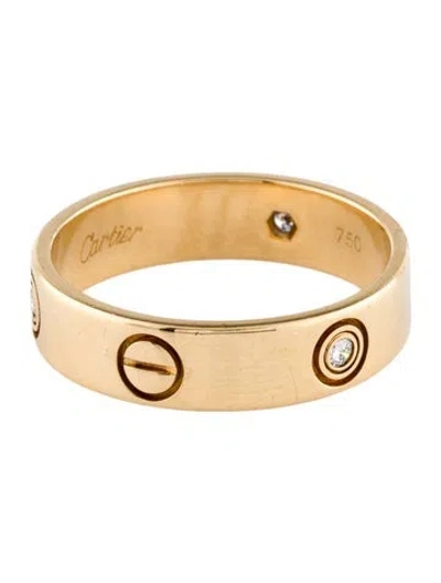 Pre-owned Cartier Vintage 3 Diamond Classic Love Ring In Multi