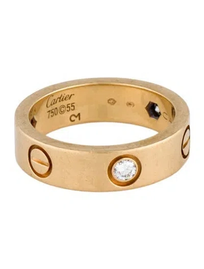 Pre-owned Cartier Vintage 3 Diamond Classic Love Ring In Multi