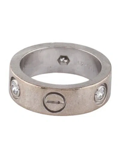 Pre-owned Cartier Vintage 3 Diamond Love Ring, Classic Model In Multi