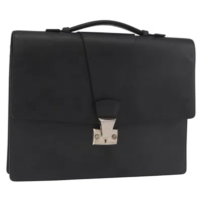 Pre-owned Cartier Vintage Briefcase Leather Black Leather Briefcase Bag ()