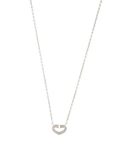 Pre-owned Cartier Vintage C De  Heart Necklace, 16" In Multi