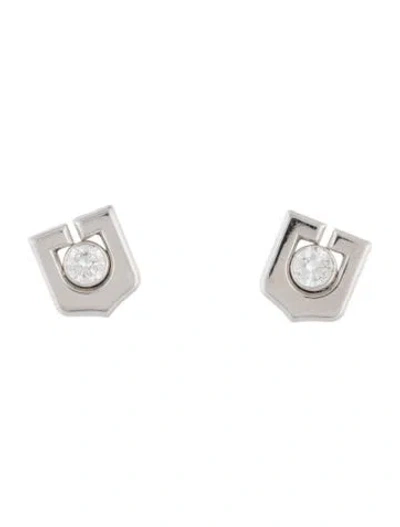 Pre-owned Cartier Vintage C De  Stud Earrings In Multi
