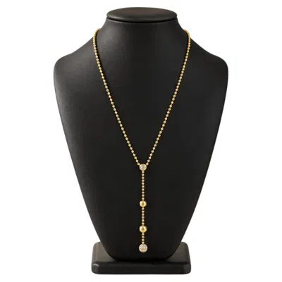 Pre-owned Cartier Vintage  Paris Draperie De D�collet� 18k Gold Diamond Bead Ball Necklace In Multiple