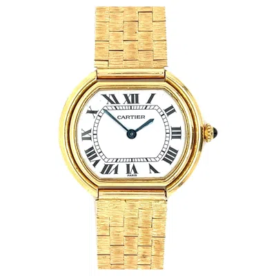 Pre-owned Cartier Vintage  Paris Manual Wind Dial 18k Yellow Gold Ladies Watch