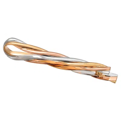 Pre-owned Cartier Vintage  Trinity 18k Tri-color Gold Money Clip Or Tie Pin Signed 728222 In Multi