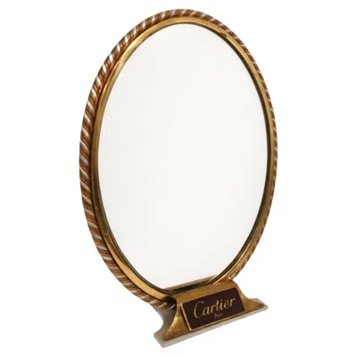 Pre-owned Cartier Vintage  "trinity" Table Mirror Silver Gold And Rose Plated, France 1970 In Red