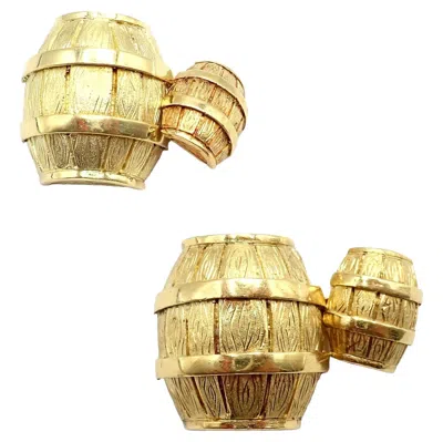 Pre-owned Cartier Vintage  Yellow Gold Barrel Cufflinks