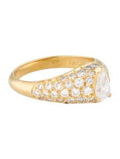 Pre-owned Cartier Vintage Diamond Cocktail Ring In Multi