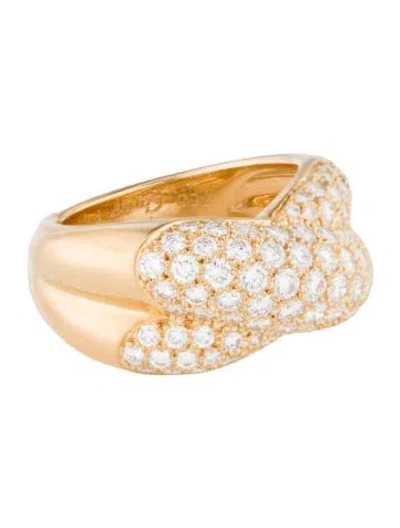 Pre-owned Cartier Vintage Diamond Crossover Ring In Multi