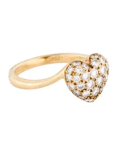 Pre-owned Cartier Vintage Diamond Heart Ring In Multi