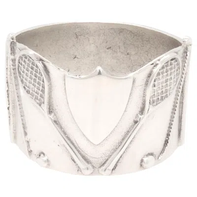 Pre-owned Cartier Vintage English Sterling Silver Tennis-themed Figural Napkin Ring In Sand