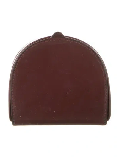 Pre-owned Cartier Vintage Leather Coin Pouch In Burgundy
