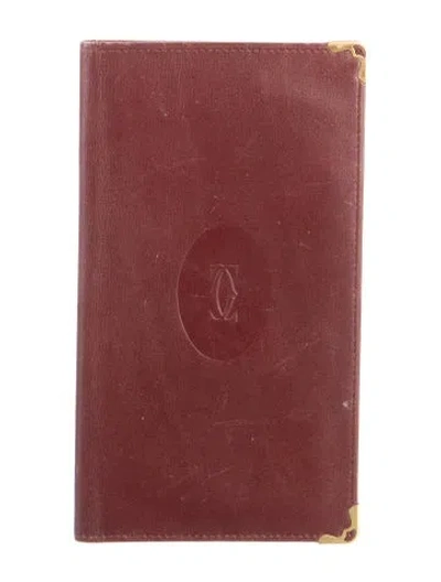 Pre-owned Cartier Vintage Leather Wallet In Burgundy