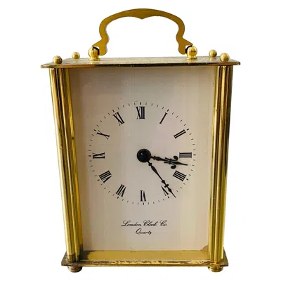 Pre-owned Cartier Vintage Mantel Carriege Brass Clock By London Clock Company 1970s In Brown