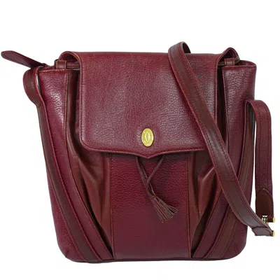 Pre-owned Cartier Vintage Must De  Leather Burgundy Leather Shoulder Bag Bag ()