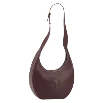 Pre-owned Cartier Vintage Must De  Leather Burgundy Leather Shoulder Bag Bag ()