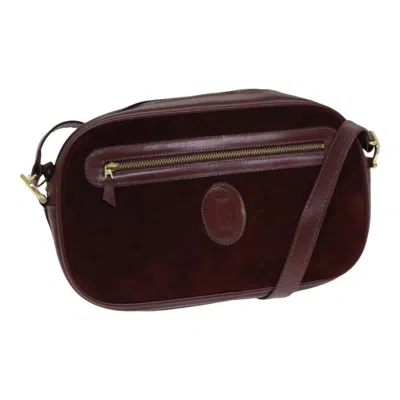 Pre-owned Cartier Vintage Must De  Suede Burgundy Suede Shoulder Bag Bag ()