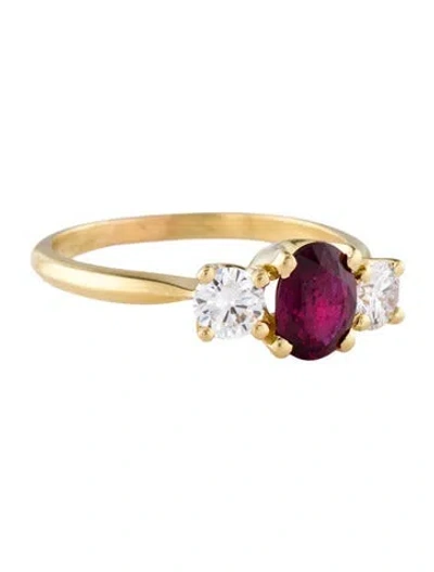 Pre-owned Cartier Vintage Ruby & Diamond Cocktail Ring In Multi