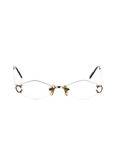 Pre-owned Cartier Vintage Square Eyeglasses In Gold