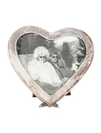Pre-owned Cartier Vintage Sterling Heart Picture Frame In Silver