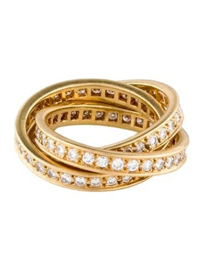 Pre-owned Cartier Vintage Trinity Ring, Paved In Multi