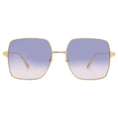 Pre-owned Cartier Violet Gradient Square Ladies Sunglasses Ct0297s 004 57 Ct0297s 004 57 In Purple