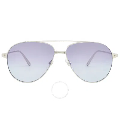Cartier Violet Multi Treatment Pilot Ladies Sunglasses Ct0298s 005 57 In Silver Tone