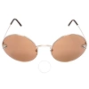 Cartier Violet Round Ladies Sunglasses Ct0022s 003 58 In Silver / Violet