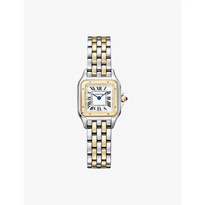 Cartier W2pn0018 Panthère De  Small 18ct Yellow-gold And Steel Quartz Watch