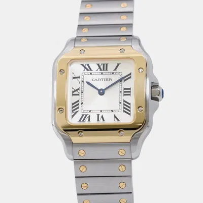 Pre-owned Cartier W2sa0033 Silver Automatic Stainless Steel Yellow Gold Women Wristwatch 34.5 Mm X 27.0 Mm