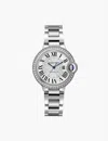 Cartier Womens Steel Crw4bb0023 Ballon Bleu De Steel And 0.57ct Diamond Mechanical Watch In Steel