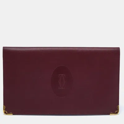 Pre-owned Cartier Wallet Organizer In Burgundy