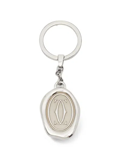 Pre-owned Cartier Wax Seal Key Chain In Silver