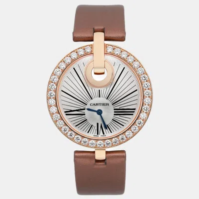 Pre-owned Cartier Wg600011 Quartz Women's Wristwatch 35 Mm In Silver