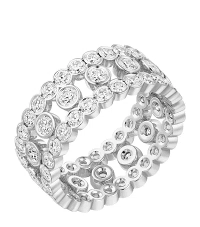 Cartier White Gold And Diamond Broderie De  Ring In Metallic