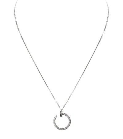 Cartier White Gold And Diamond Juste Un Clou Necklace In Gray