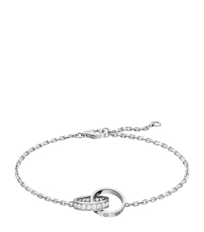 Cartier White Gold And Diamond Love Chain Bracelet In Metallic
