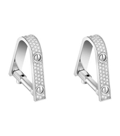 Cartier White Gold And Diamond Love Cufflinks