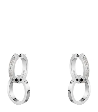 Cartier White Gold And Diamond Love Double Hoop Earrings