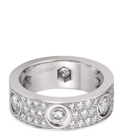 Cartier White Gold And Diamond Love Ring In Metallic