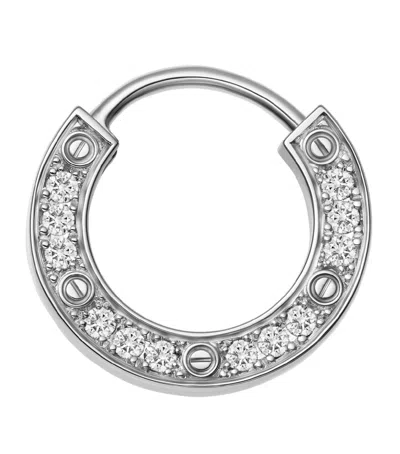 Cartier White Gold And Diamond Love Single Hoop Earring