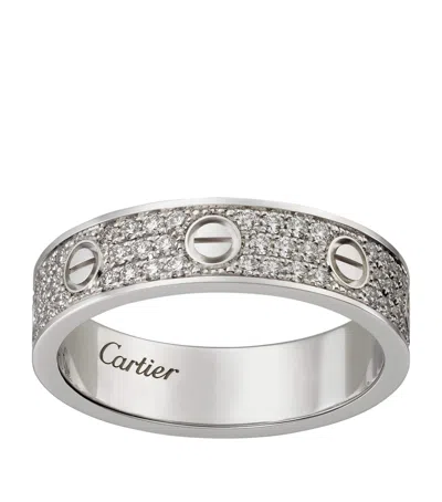 Cartier White Gold And Diamond-paved Love Wedding Band