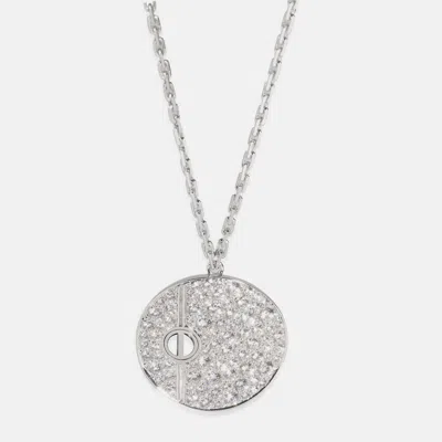 Pre-owned Cartier 18k White Gold And Diamond Love Pendant Necklace